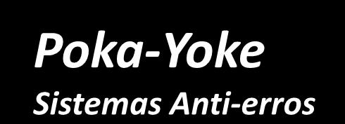 Poka-Yoke Sistemas Anti-erros Fornecer os conhecimentos que permitem a melhoria da qualidade, da produtividade e da rentabilidade dos processos.