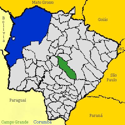 na porção ocidental do estado de Mato Grosso do Sul na região Centro- Oeste brasileira.