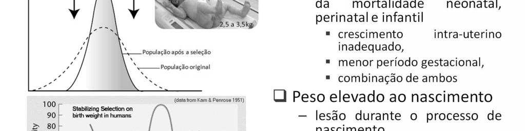 Bebês com peso elevado ao nascimento têm em risco de: lesão durante o processo de nascimento; defeitos