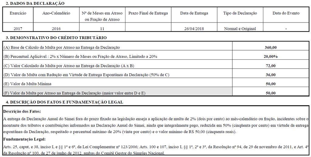 5.1.8 Multa por atraso na entrega da Declaração MAED a) Determinação do número de meses em atraso Os meses em atraso são calculados a partir do mês seguinte ao prazo de entrega até o mês corrente.