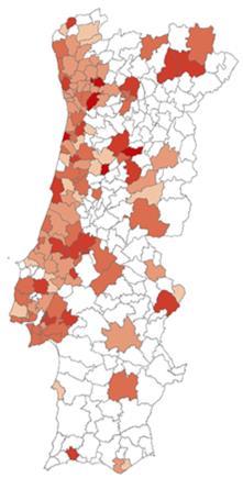 distribuição de gás natural não abarcar todo o território de Portugal Continental.