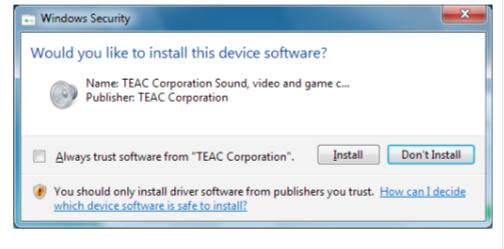 A Instalação do software especifico em um computador Windows inclui o Driver Windows e o Painel de Ajustes e o Mixer virtual.