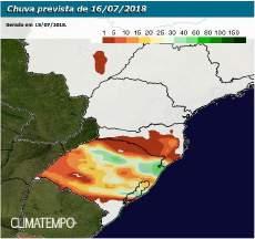 Dados Meteorológicos Previsão do tempo: A semana terá chuvas em praticamente todas as regiões do Rio Grande do Sul e Santa Catarina.