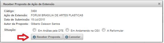 Clique no botão correspondente à proposta de ação que deseja receber; c.