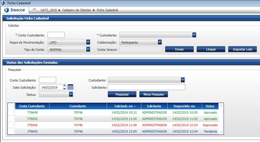 Pré-Requisito: Acesso a funcionalidade, Parâmetros Ficha Cadastral e ter pacote office instalado na máquina e ativo o EXCEL.