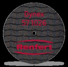 02"), 20 unidades No. 57 0426 Dynex, Ø 26 mm (1.02"), espessura 0,50 mm (0.02"), 20 unidades No. 57 0526 Dynex, Ø 22 mm (0.87"), espessura 0,70 mm (0.03"), 20 unidades No. 57 0722 Dynex, Ø 22 mm (0.
