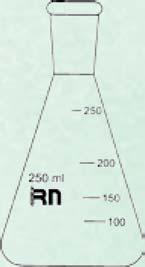 Frasco ERLENMEYER graduado com junta cônica esmerilhada Ref. 534 Ref. 534 A Ref. 534 B Com certificado rastreado RBC Com certificado oficial RBC Capacidade m Junta cônica 10 250 2.