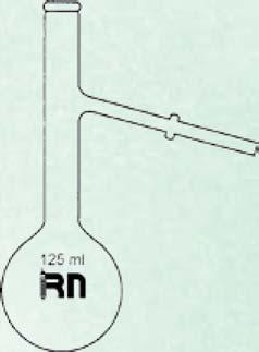 Balão de destilação modelo Optidist para equipamento PAC Ref. 179 A Comum Capacidades ml Ref. 180 B Com identificação 125 Ref.