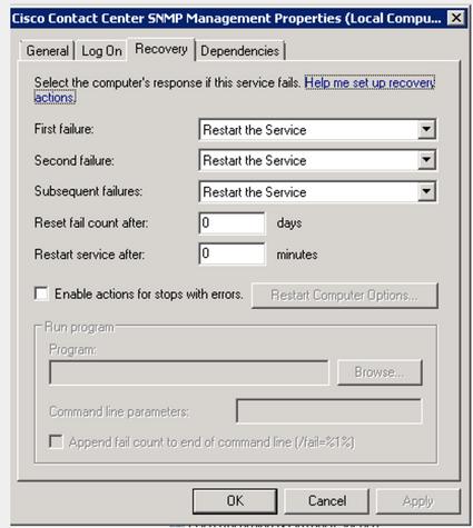 Se a edição ainda persiste após ter aplicado mudanças, reinstale o SNMP com estas etapas: Etapa 1. Pare o serviço de gerenciamento de SNMP do centro de contato. Etapa 2.