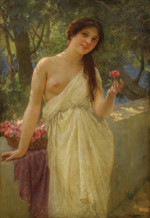 27 CHARLES AMABLE LENOIR NYMPH WITH FLOWERS