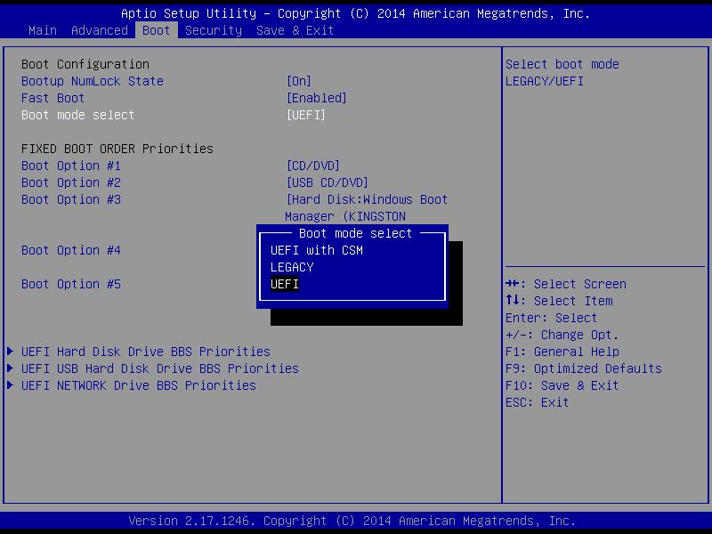 Como começar Como seleccionar o Boot Mode no BIOS 1. Ligue o sistema. Logo que apareça o primeiro ecrã de logotipo, prima a tecla DEL imediatamente e entre no menu BIOS. 2.