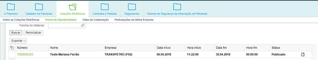 II. Envio de Proposta Enviando Proposta Para realizar o Envio de Proposta em uma oportunidade pública, os seguintes passos devem ser realizados: 1.