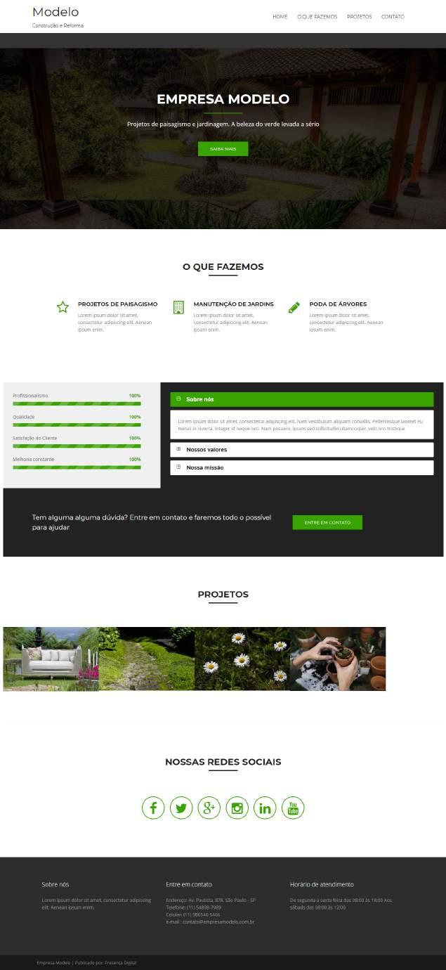 MARFIK O Website Marfik é um modelo de site do tipo OnePage com um layout moderno.