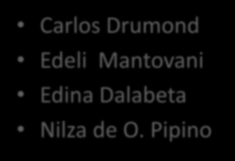 Carlos Drumond Edeli Mantovani Edina Dalabeta Nilza de O.