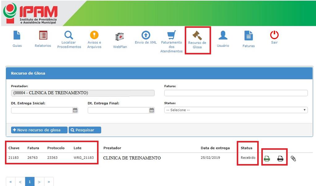 Terá disponível o Protocolo que é a primeira impressora e o relatório analítico