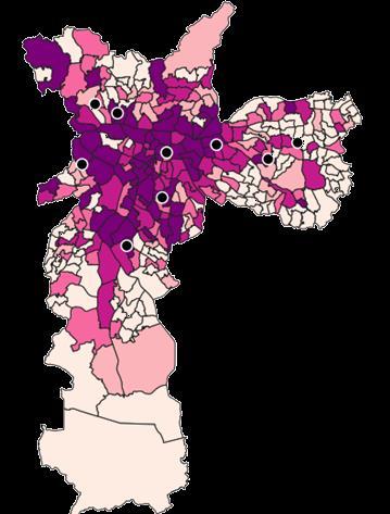 RENDA x DELEGACIAS DA MULHER (capital) De acordo com o mapa, a geolocalização das Delegacias da Mulher está concentrada na área de maior concentração