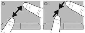 esquerda ou para a direita. NOTA: A velocidade de deslocamento é controlada pela velocidade dos dedos.