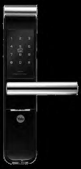 YMF 30 Fechadura Digital Com Leitor de Cartão de Proximidade Possui maçaneta reversível, podendo ser instalada em portas que abrem para direita ou esquerda.