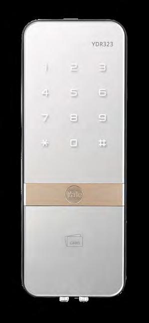 YDR 323 Fechadura Digital Com Leitor de Cartões de Proximidade Modelo possui teclado touchscreen espelhado que confere sofisticação e modernidade ao ambiente.