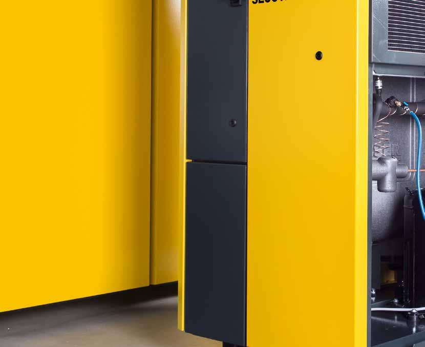 Não é necessário acesso aos outros dois lados. Assim, os secadores podem ser instalados com particular poupança de espaço.