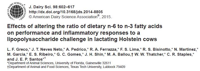 RESULTADOS O objetivo deste estudo foi avaliar os efeitos da alteração da relação entre os ácidos graxos n-6 e n-3 (AG) na dieta e a ingestão