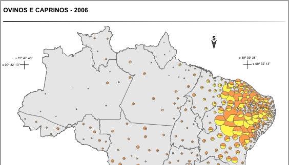 Nordeste para a criação de caprinos;