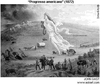 MATERIAL EXTRA PARA REVISÃO UERJ 1. (Uerj) A tela de John Gast simboliza a difusão de progressos materiais, como as ferrovias e o telégrafo, nos EUA, no decorrer do século XIX.