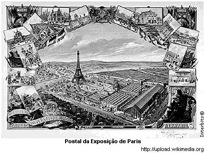 A Exposição de Paris de 1889 centrava-se na Torre de Gustave Eiffel com 300 m de altura, mais de 7.000 toneladas e mais de um milhão de rebites.