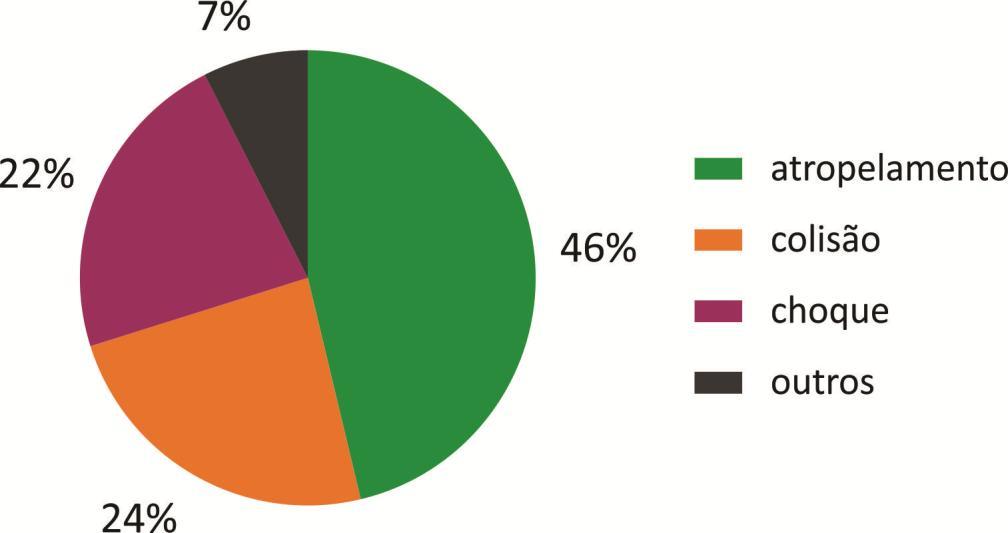 Diagnóstico da Subprefeitura de Santana - Tucuruvi 2015 a 2017 Tipos de ocorrências fatais na Subprefeitura Na Subprefeitura, 46% das