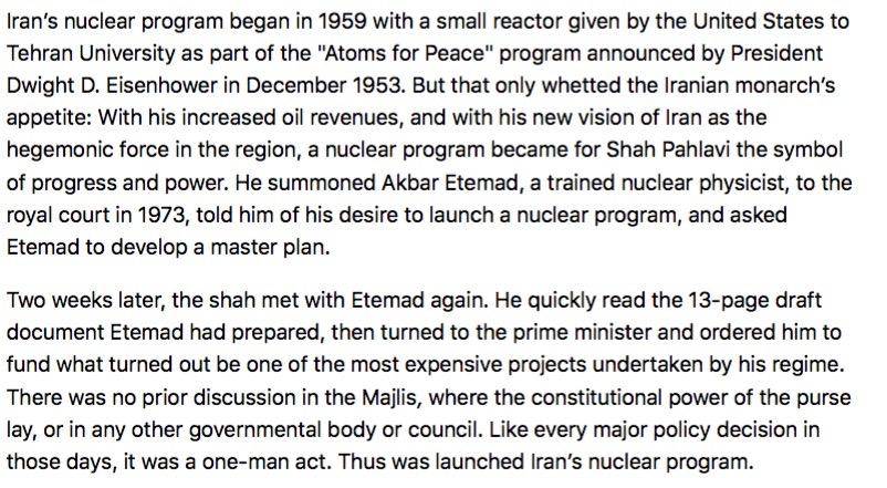 A antiga ambição nuclear iraniana