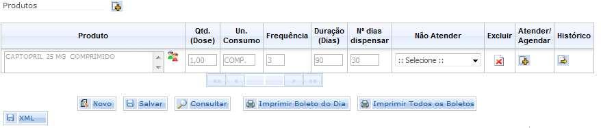 Vejamos um exemplo... A Prescrição é : Captopril 25 mg, 1 comprimido a cada 8 horas, durante 3 meses. Repare neste caso que o tratamento tem a duração de 90 dias.