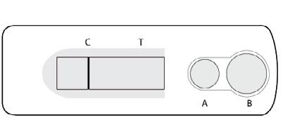 Prueba Inválida: La ausencia de formación de línea en la región del control (C), indica error en el procedimiento o deterioro del casete. En este caso, repetir la prueba utilizando nuevo casete.