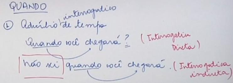 O quando advérbio é o quando que você usa nas frases interrogativas: Quando você chegará?