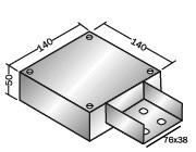 Caixa em "I" p/ perfilado duplo Caixa em "C" p/