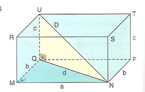 c. Sejam d e D as medidas das diagonais da base (face