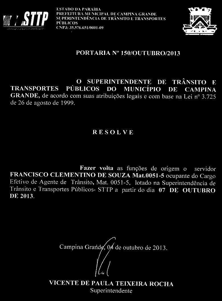 Semanário Oficial Nº 2.329 Campina Grande, 30 de setembro a 04 de outubro 2013. Pág.