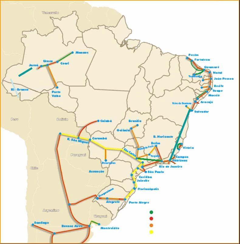 PETROBRAS Investimentos em Gás Natural Construction Current Under evaluation GASBOL Gasene - Perna Norte Ampliação Gasbel Principais Projetos GNL - Gás Natural Liquefeito Gasoduto Urucu-Coari-Manaus