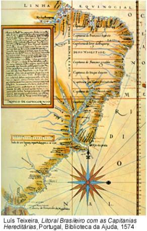 CAPITANIAS HEREDITÁRIAS: 1534 - JÁ EXPERIMENTADO: ILHAS DO ATLÂNTICO. - TRANSFERIR O CUSTO DA COLONIZAÇÃO. - TERCEIRIZAR DA OCUPAÇÃO.