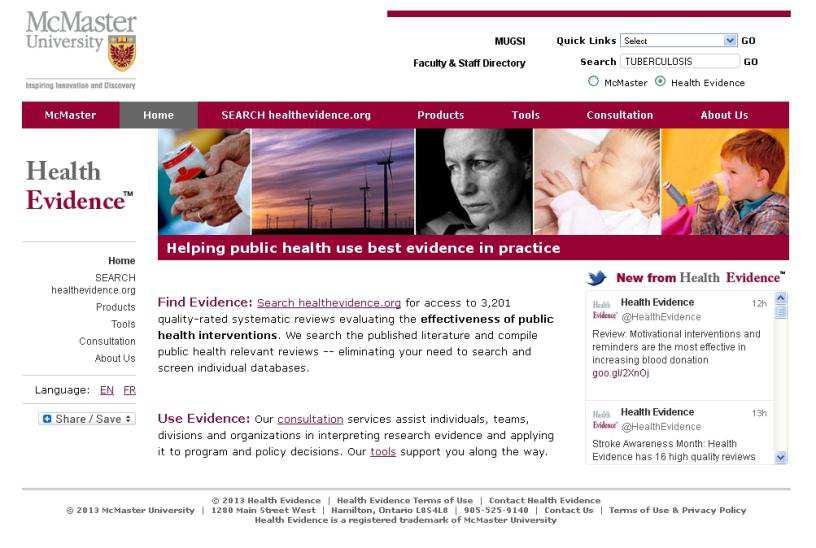 Health Evidence Health Evidence database healthevidence.
