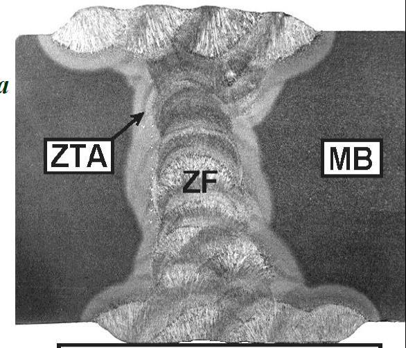 Tampos Soldagem MB Metal base tubo original ZF Zona de fusão Solda metal depositado ZTA