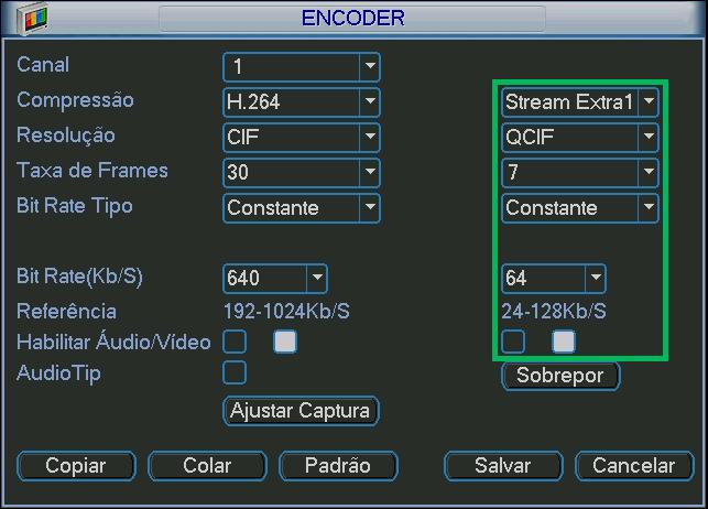 Bitstream Principal Gravação Transmissão via rede Bitstream Extra Transmissão via rede Transmissão para telefones celulares Devido a este conceito e tecnologia, é possível gravar as imagens do DVR em