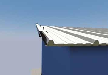Montagem de cobertura Fixar o acabamento lateral tipo (A) na última telha montada