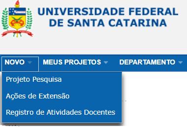 Registro de ações de extensão (programa,