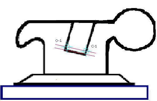 Material e métodos 39 Determinação da linha de referência: Com a imagem da face mesial dos tubos visível no programa AutoCad 2008 determinou-se uma linha de referência coincidente com a base da