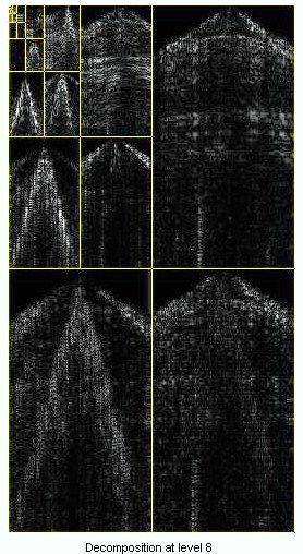 Estudo comparativo usando Wavelets para análise de imagens sísmicas em reservatórios de petróleo Figura 3 - Decomposição, em oito níveis através do método de decomposição em wavelets para o