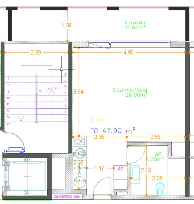 Acústica de Edifícios Avaliação de Resultados e Previsão do Desempenho de Soluções Construtivas Blanc 1 (Ensaio 5) sala - escadas Envolventes das frações Sala / Escadas Bloco de betão (15cm) + tijolo