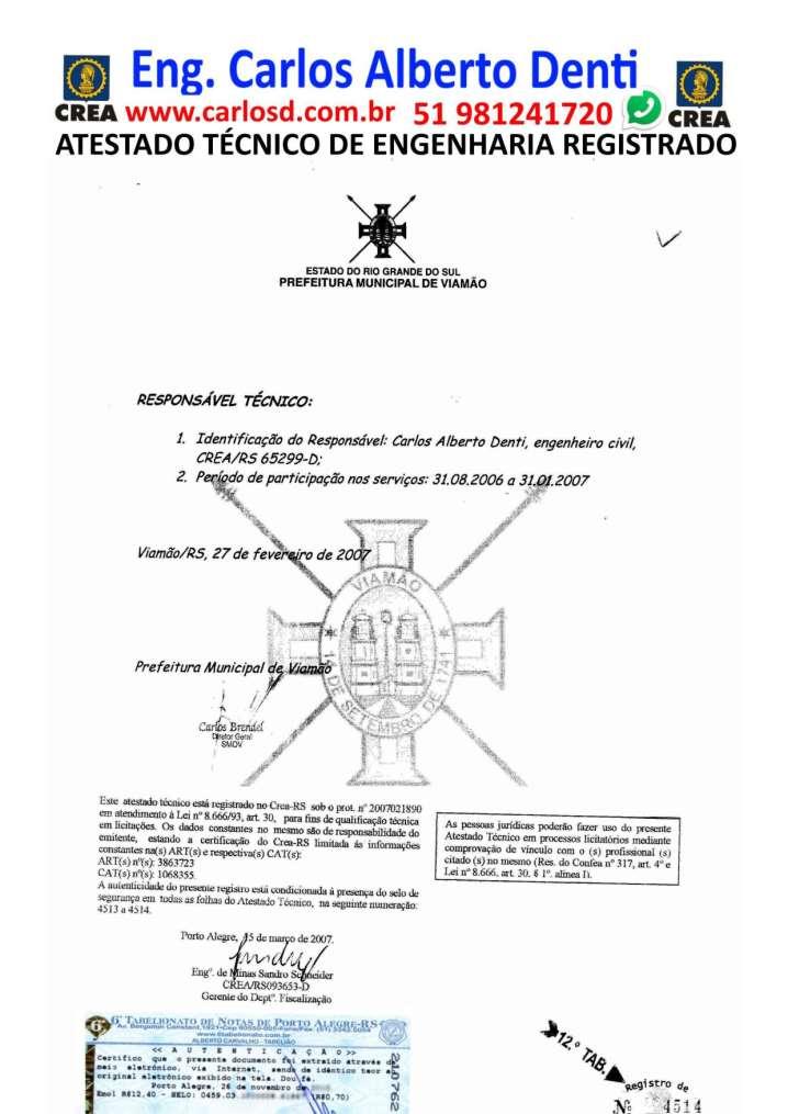 ENGENHEIRO COM ACERVO E ATESTADOS RESPONSABILIDADE E CAPACIDADE TÉCNICA LIMPEZA URBANA MANUTENÇÃO PREDIAL E OBRAS PARA LICITAÇÕES- Página 89 de 122 CURRICULO DE ENGENHEIRO COM ACERVO TECNICO E