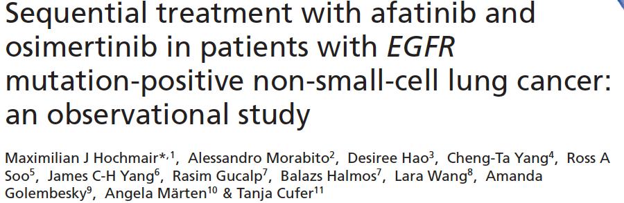 3 meses (Osi) Afatinib em 1ª linha: o Muito eficaz nas EGFR ex19del (OS 31-33 meses, [LUX-Lung 3, 6 e 7] e ORR 75% [LUX-Lung 7]) o Nos ensaios LUX-Lung: (a) somente 6% dos