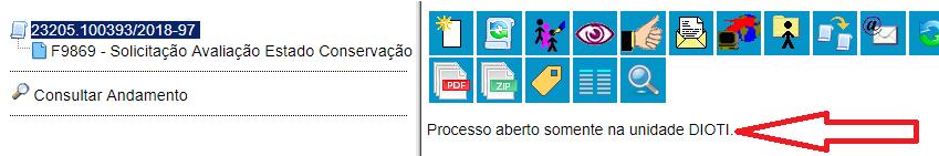 1.3 - Passe o cursor sobre o número dos processos (seta verde), encontre e selecione o processo relativo ao MP0207 (deverá estar em vermelho, pois ainda não foi