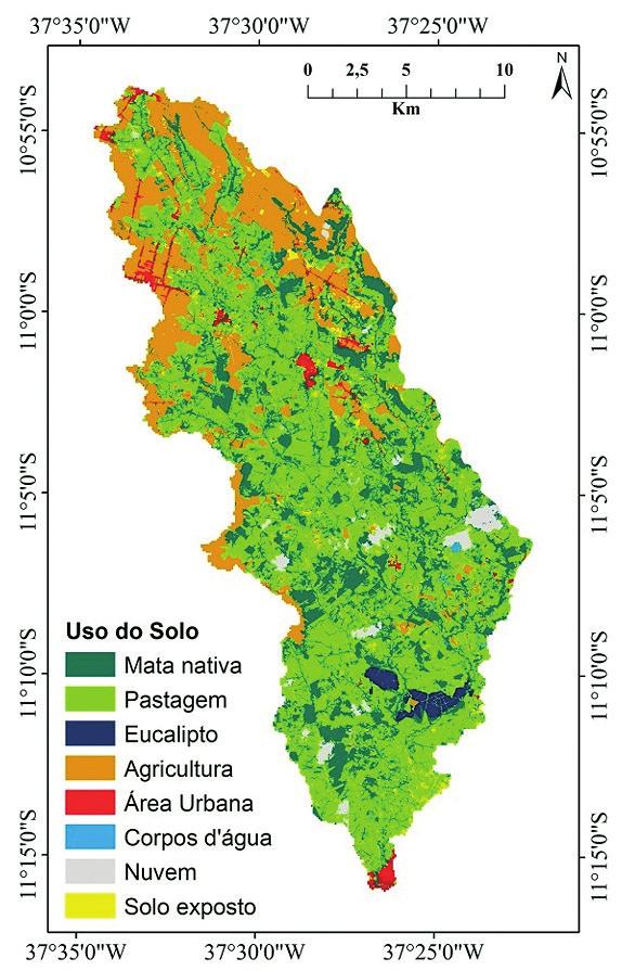 Figura 5 Mapa de uso do solo na bacia hidrográfica do rio Piauitinga - Sergipe.